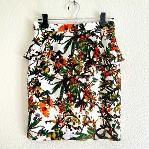 Club Monaco Floral Peplum Pencil Skirt size 2